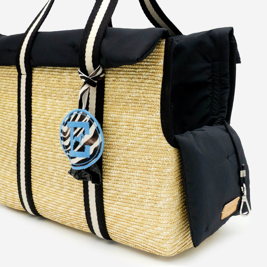 Raffia pet carrier purse Italy