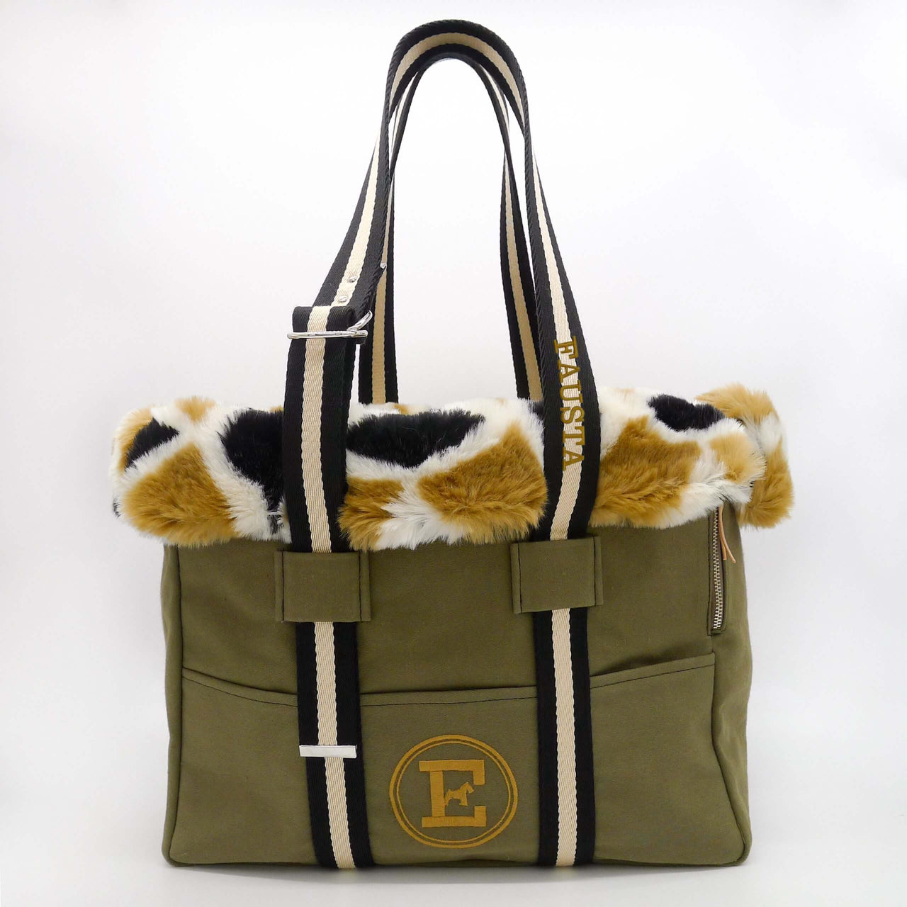 luxury dog bag custom name