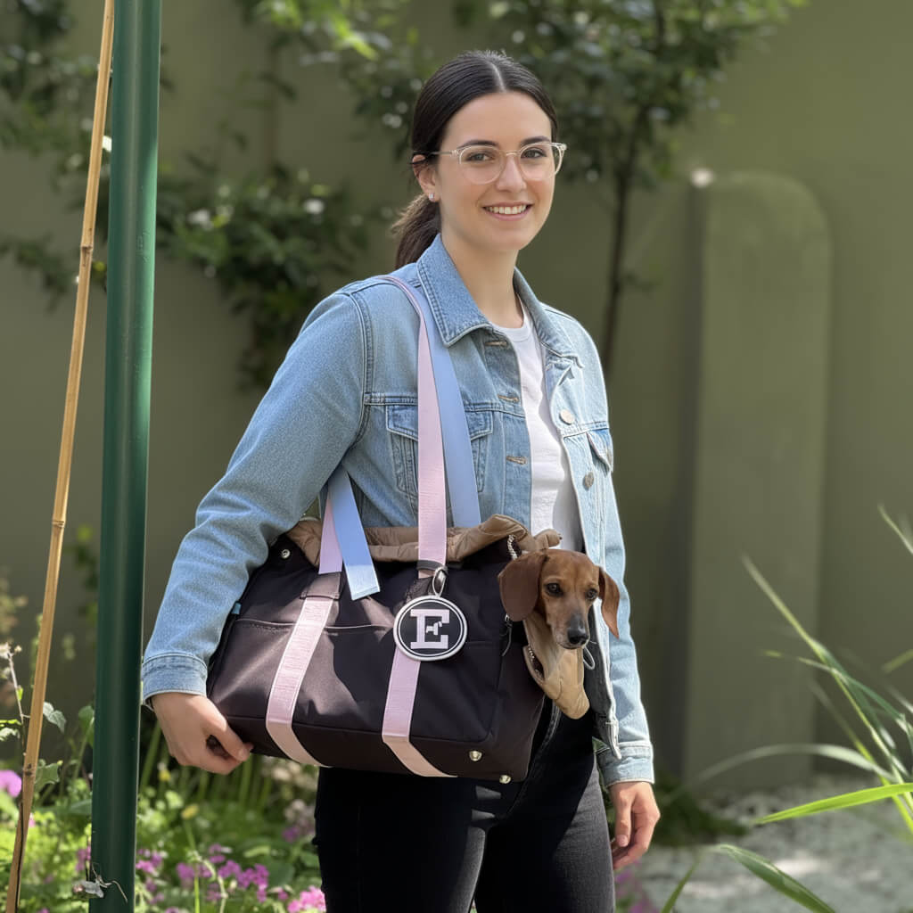 Pet Carrier Purse <br> Chocolate & Puppy Girl